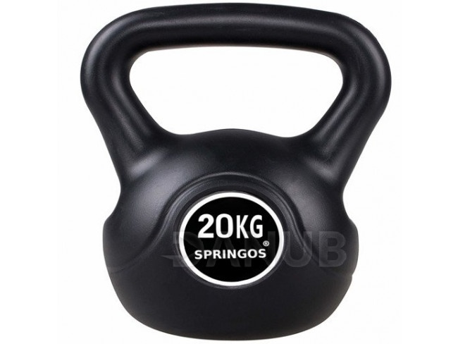 SPRINGOS Kettlebell fekete - 20kg