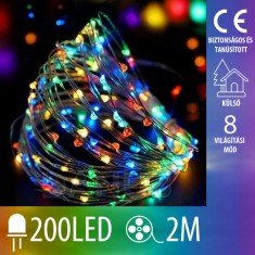 Karácsonyi LED világító mikrolánc + programozó - 200LED - 20M Multicolour