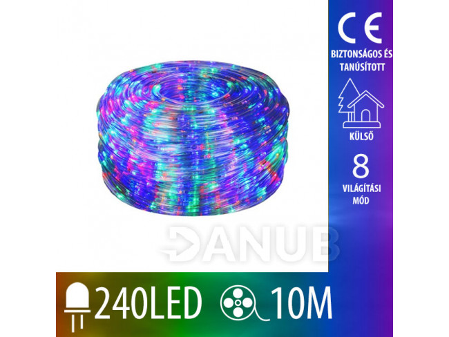 Karácsonyi kígyó kültéri - programozó - 240led - 10m - Multicolour