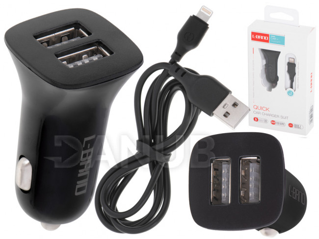 L-BRNO autós töltő USB + Lightning