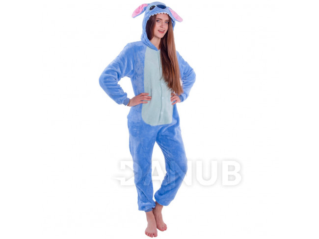 Plüss kezeslábas Kigurumi - Stitch minta - méret L - 170cm