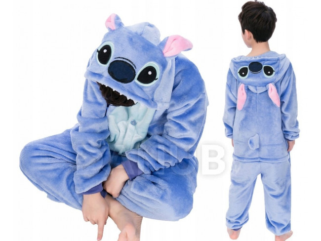 Plüss kezeslábas Kigurumi - Stitch minta - 120 -130cm